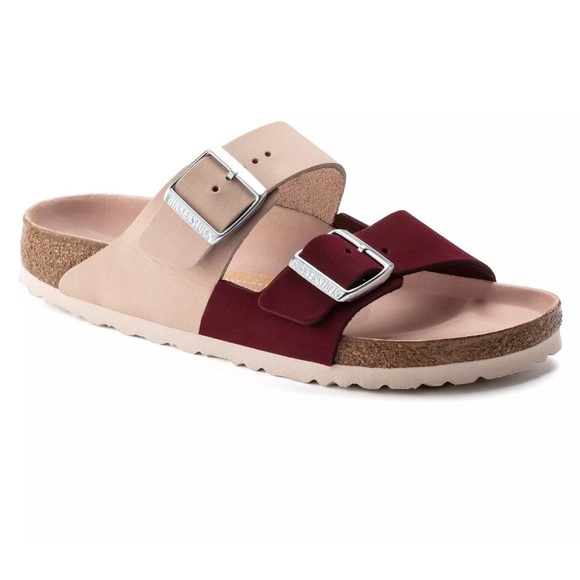 Birkenstock Women's Arizona Split Nubuck Leather Maroon Red Sandals EU 37/US 6 - Picture 1 of 5